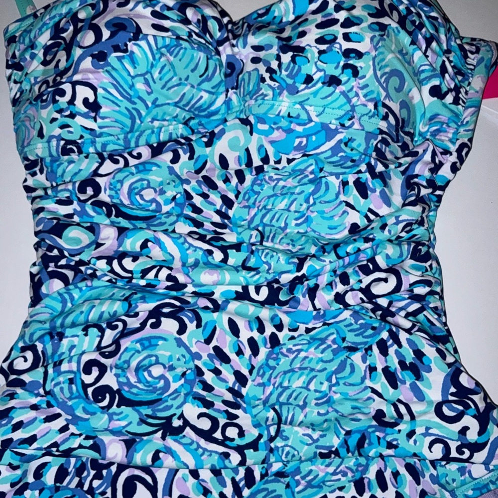 Lilly Pulitzer NWT Flamenco One Piece Swimsuit Light Aqua Spritz Size 0 - Picture 16 of 16